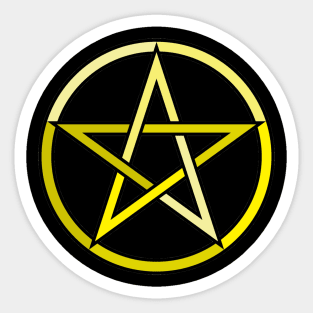 Yellow Pentagram Pentacle Sticker